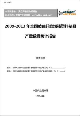 2009年-2013年全国玻璃纤维增强塑料制品产量数据统计报告