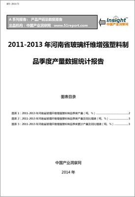 2011-2013年河南省玻璃纤维增强塑料制品季度产量数据统计报告