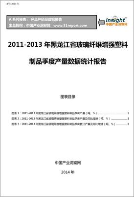 2011-2013年黑龙江省玻璃纤维增强塑料制品季度产量数据统计报告